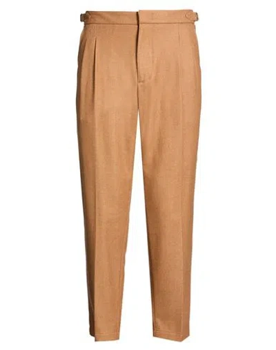 Entre Amis Man Pants Camel Size 36 Virgin Wool, Polyester In Brown
