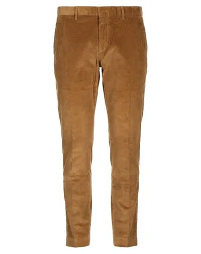 Entre Amis Man Pants Camel Size 44 Cotton, Elastane In Brown