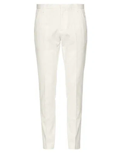 Entre Amis Man Pants Cream Size 38 Cotton, Elastane In White