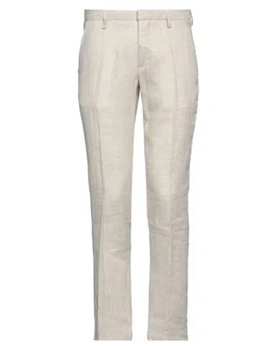 Entre Amis Man Pants Cream Size 40 Linen In White