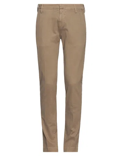 Entre Amis Man Pants Khaki Size 34 Cotton, Elastane In Beige