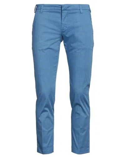 Entre Amis Man Pants Light Blue Size 33 Cotton, Elastane