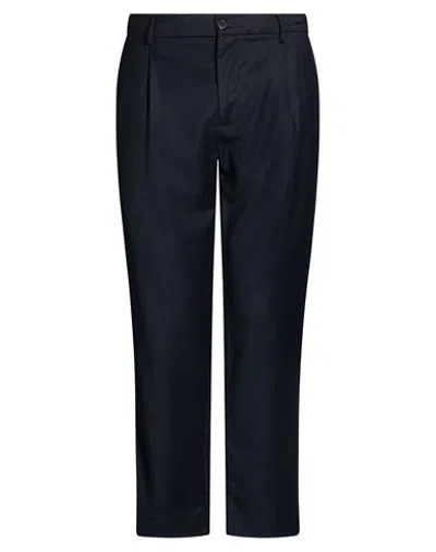 Entre Amis Man Pants Midnight Blue Size 38 Wool, Elastane In Pattern