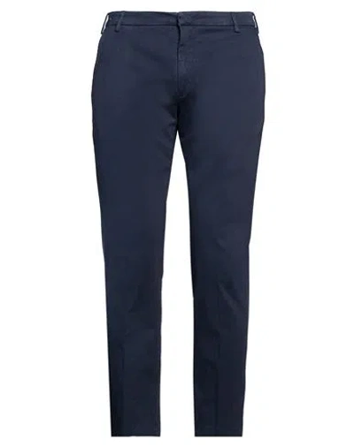 Entre Amis Man Pants Navy Size 34 Cotton, Elastane In Blue