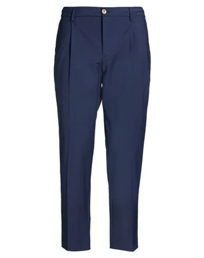 Entre Amis Man Pants Navy Size 34 Wool, Polyester, Elastane In Blue