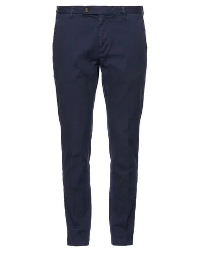 Entre Amis Man Pants Navy Size 42 Cotton, Elastane In Blue