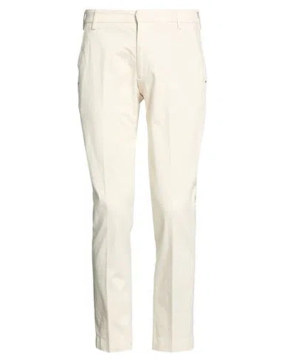 Entre Amis Man Pants Off White Size 38 Cotton, Elastane