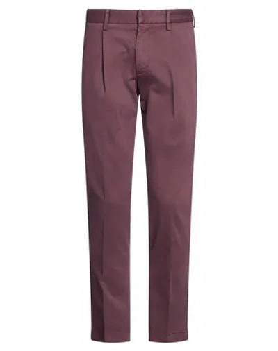 Entre Amis Man Pants Plum Size 29 Cotton, Elastane In Purple