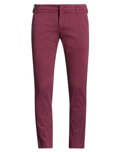 Entre Amis Man Pants Plum Size 32 Cotton, Elastane In Purple