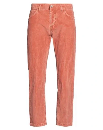 Entre Amis Man Pants Rust Size 34 Virgin Wool, Elastane In Red