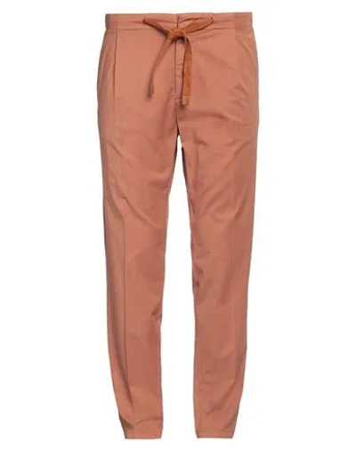 Entre Amis Man Pants Rust Size 42 Cotton, Lyocell, Elastane In Red