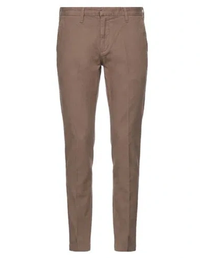 Entre Amis Man Pants Taupe Size 34 Cotton, Elastane In Grey