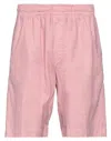 Entre Amis Man Shorts & Bermuda Shorts Pink Size 38 Linen, Cotton, Elastane In Pink