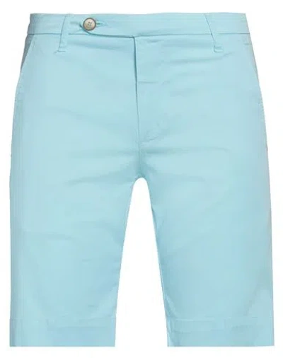 Entre Amis Man Shorts & Bermuda Shorts Turquoise Size 32 Cotton, Elastane In Blue