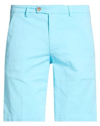 Entre Amis Man Shorts & Bermuda Shorts Turquoise Size 35 Cotton, Elastane In Blue