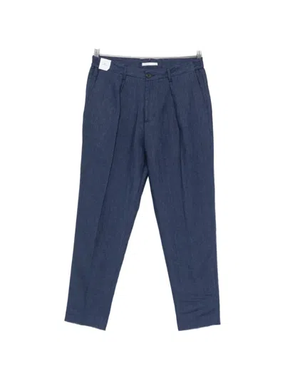 Entre Amis Monet Pleated Trousers In Blue