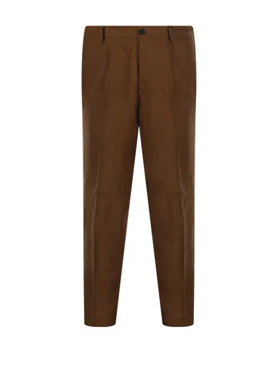 Entre Amis Pleated Trousers In Brown