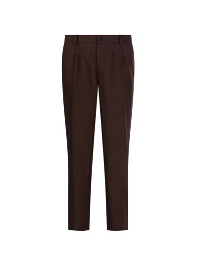 Entre Amis Pleated Trousers In Brown