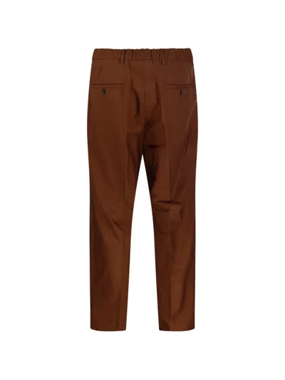 Entre Amis Pleated Trousers In Brown