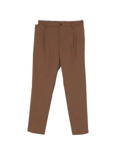 Entre Amis Reno Belt-loops Trousers In Brown