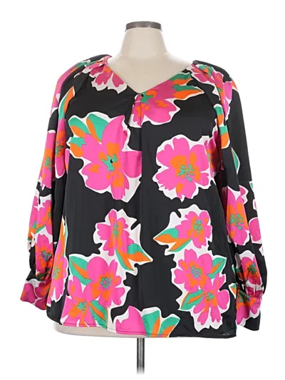 Pre-owned Entro 3/4 Sleeve Blouse In Black