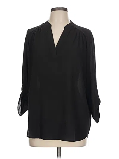 Pre-owned Entro 3/4 Sleeve Blouse In Black