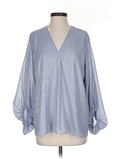 Pre-owned Entro 3/4 Sleeve Blouse In Blue