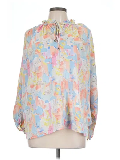 Pre-owned Entro 3/4 Sleeve Blouse In Blue