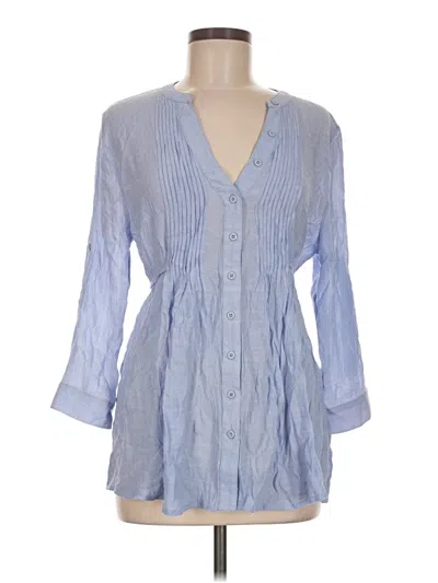 Pre-owned Entro 3/4 Sleeve Blouse In Blue