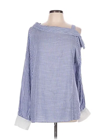 Pre-owned Entro 3/4 Sleeve Blouse In Blue