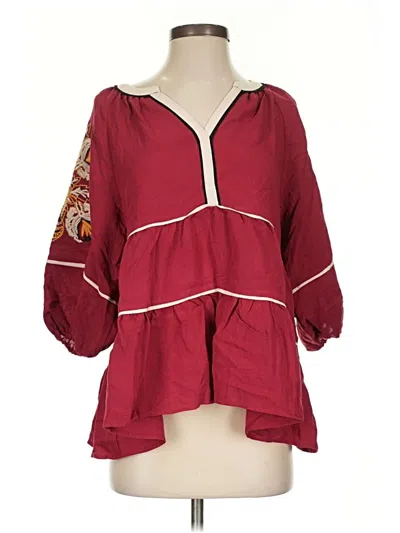 Entro 3/4 Sleeve Blouse In Red