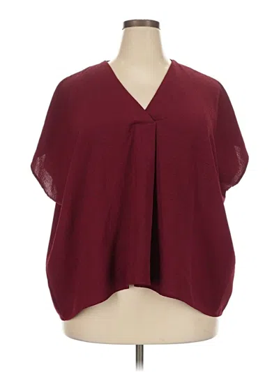 Pre-owned Entro 3/4 Sleeve Blouse In Burgundy