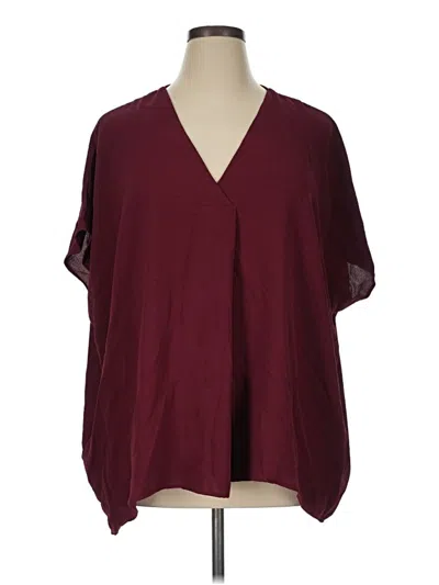 Pre-owned Entro 3/4 Sleeve Blouse In Burgundy