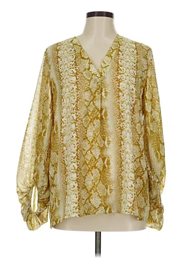 Pre-owned Entro 3/4 Sleeve Blouse In Gold