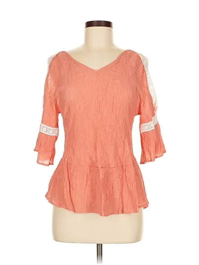 Pre-owned Entro 3/4 Sleeve Blouse In Orange