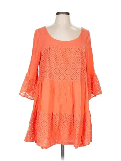 Pre-owned Entro 3/4 Sleeve Blouse In Orange