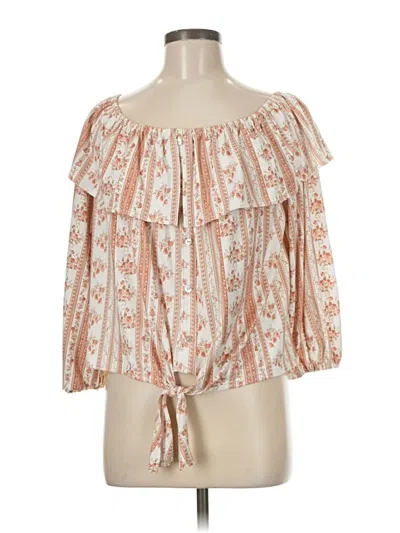 Pre-owned Entro 3/4 Sleeve Blouse In Orange