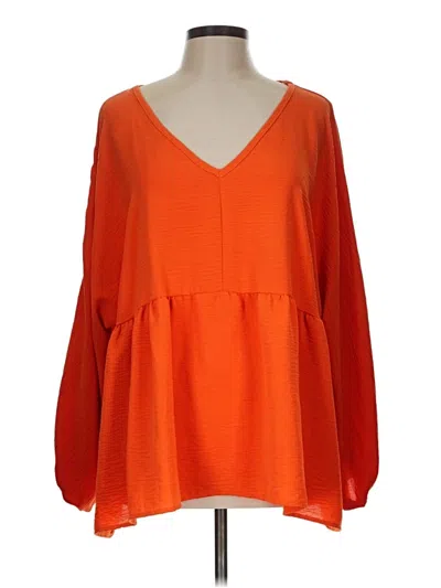 Pre-owned Entro 3/4 Sleeve Blouse In Orange