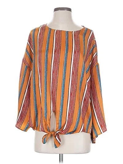 Pre-owned Entro 3/4 Sleeve Blouse In Orange