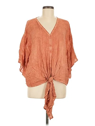 Pre-owned Entro 3/4 Sleeve Blouse In Orange
