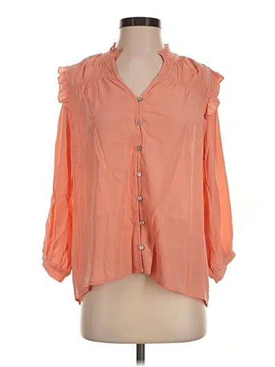 Pre-owned Entro 3/4 Sleeve Blouse In Orange
