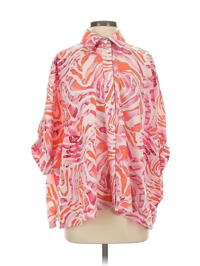 Pre-owned Entro 3/4 Sleeve Blouse In Pink