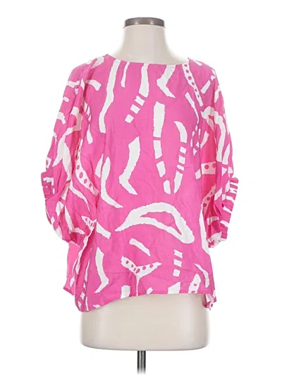 Pre-owned Entro 3/4 Sleeve Blouse In Pink
