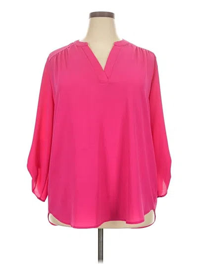 Pre-owned Entro 3/4 Sleeve Blouse In Pink