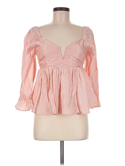Pre-owned Entro 3/4 Sleeve Blouse In Pink