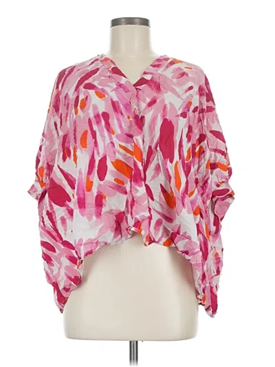 Pre-owned Entro 3/4 Sleeve Blouse In Pink