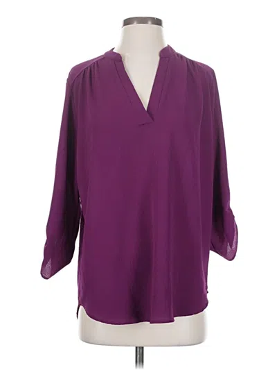 Pre-owned Entro 3/4 Sleeve Blouse In Purple