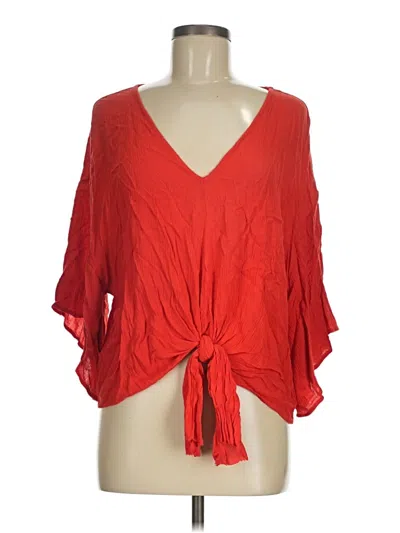 Pre-owned Entro 3/4 Sleeve Blouse In Red