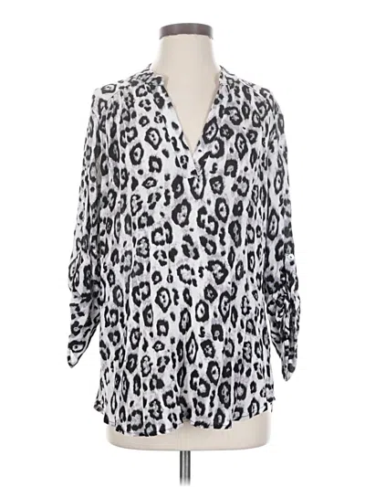 Pre-owned Entro 3/4 Sleeve Blouse In Silver