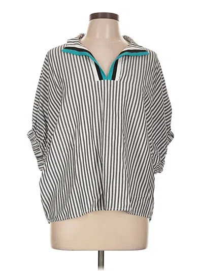 Pre-owned Entro 3/4 Sleeve Blouse In Silver